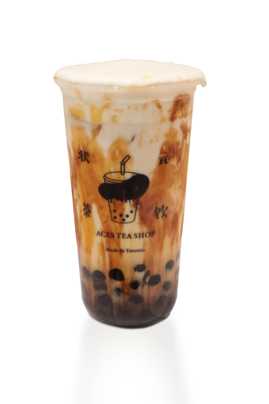 Brown Sugar Pearl Fresh Milk with Cheese Foam 芝芝黑糖珍珠撞奶
